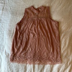 Shannon Ford New York Overlay pink Tank Top (Size 1x)